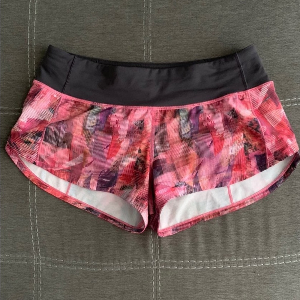 Lululemon Sun Dazed Multi Pink speed shorts size 4